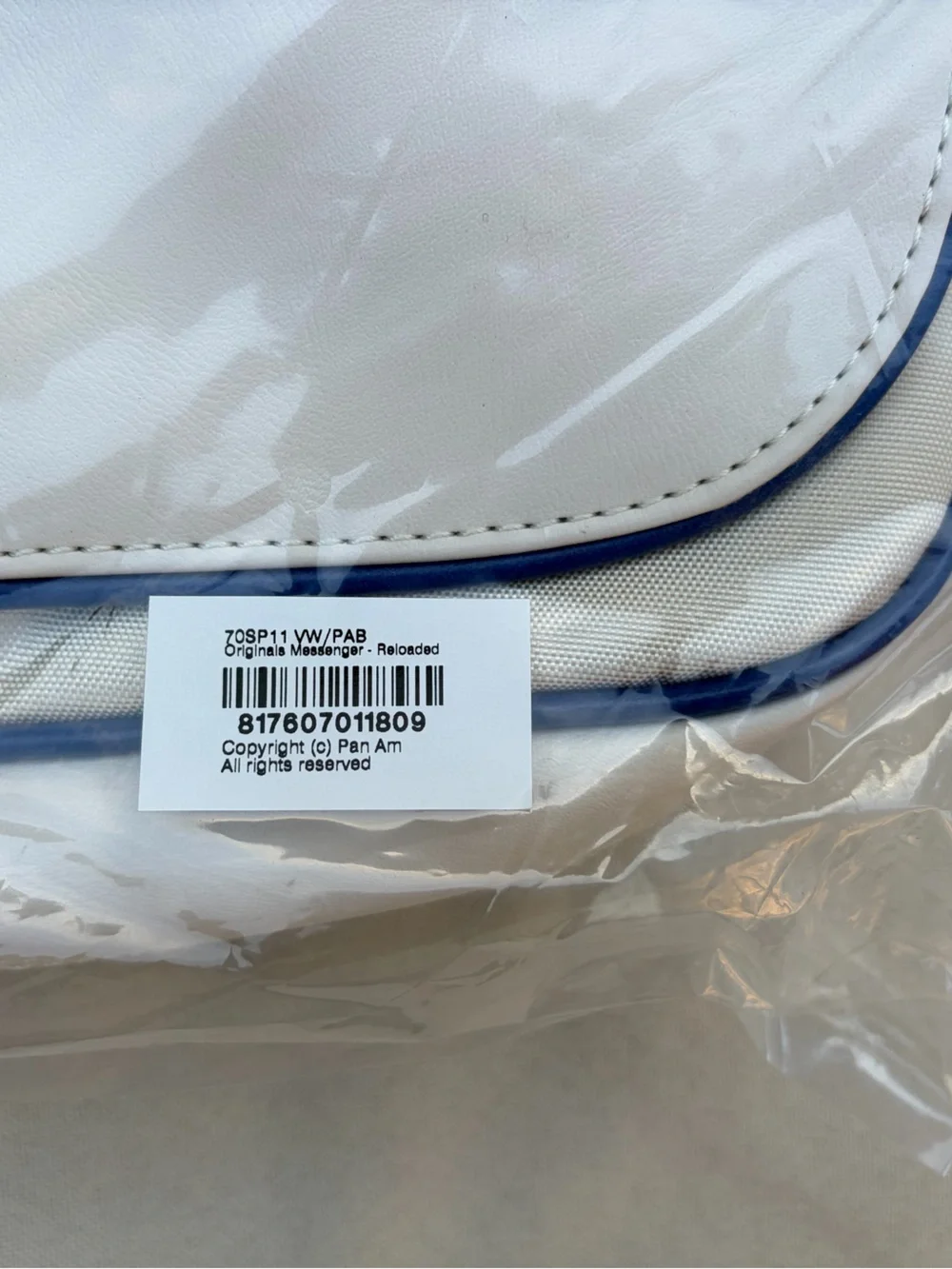 Pan Am Messenger Reloaded-2 Vintage White Leather Shoulder bag